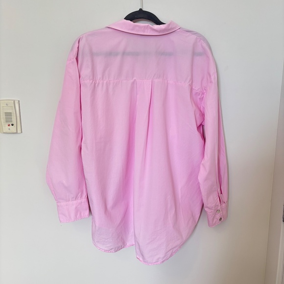 Zara Pink Poplin Shirt Size M - Picture 5 of 7